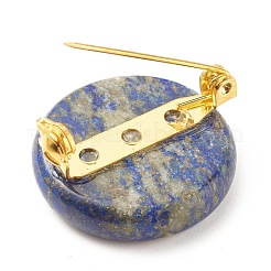 Edelstein flach rund mit Chakra-Anstecknadel&nbsp;JEWB-BR00075