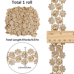 Ruban de dentelle imitation perle en polyester et plastique ABS de 5 mètre&nbsp;OCOR-GF0004-92B
