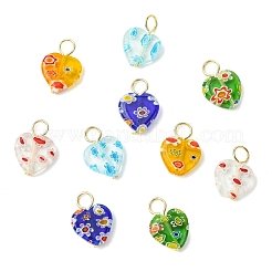 30 Stück handgefertigte Herzanhänger aus Millefiori-Glas&nbsp;PALLOY-YW00118