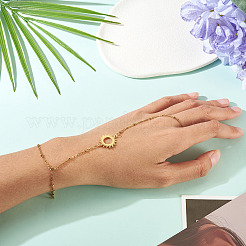 304 Edelstahl Sonnengliederkettenringarmbänder für Damen&nbsp;BJEW-TAC0055
