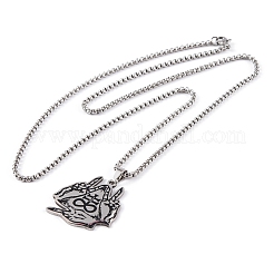 Collane con ciondolo in acciaio inossidabile punk scuro con croce satanica 201&nbsp;NJEW-F320-06P