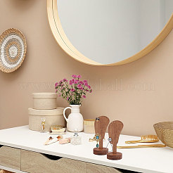 2 Stück Desktop-Ohrring-Organizer aus Holz in Ohrform&nbsp;ODIS-CA0001-32B