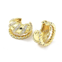 Orecchini a polsino da donna con micro pavé di zirconi cubici in ottone placcato a cremagliera&nbsp;KK-Z038-24G
