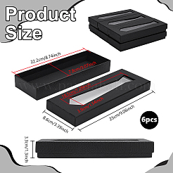 Cajas de almacenamiento de corbatas de cartón y papel con ventana visible&nbsp;LS-CON-WH0107-63
