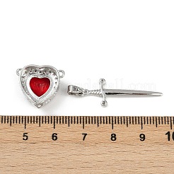 Set di pendenti in ottone micro pavé di zirconi cubici&nbsp;KK-S507-18P
