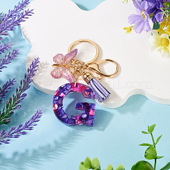 Porte-clés pendentif papillon en résine&nbsp;KEYC-TAC0034-03G