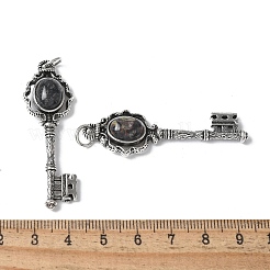 Schlüssel Messing natürliche Drachenblut große Anhänger&nbsp;KK-D361-01AS-34