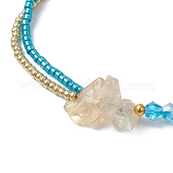 Bracelets de perles tressées en verre bicône à facettes avec perles de rocaille rondes en verre&nbsp;BJEW-MZ00164-03