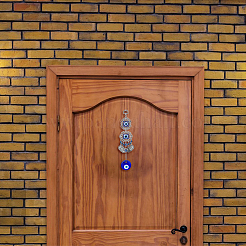 2 Stück flache runde Glas türkisch blau bösen Blick Anhänger Dekoration&nbsp;HJEW-DC0001-09