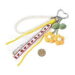 Dekorationen mit Blumen aus Wollgarn&nbsp;HJEW-JM04331-02
