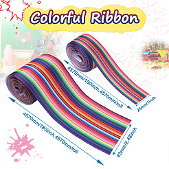 2 Rollen Polyester-Ripsband mit Streifenmuster in 2 Stilen bedruckt&nbsp;OCOR-TA0001-38A