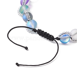 Braccialetti con perline rotonde di pietra di luna sintetica&nbsp;BJEW-TA00636