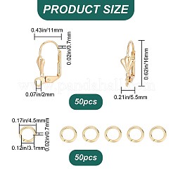 50 x Brisur-Ohrring-Zubehörse aus Messing&nbsp;DIY-CN0002-22