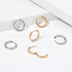 32 pieza de pendientes de aro huggie de acero inoxidable 202 de 2 colores&nbsp;EJEW-UN0003-19
