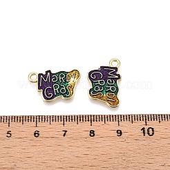 Anhänger aus Emaille-Legierung und Glitzerpulver zum Thema Karneval/Mardi Gras&nbsp;ENAM-T020-53I-RS