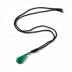 Collana con ciondolo esagonale in pietra preziosa con cordino in nylon per uomo donna&nbsp;NJEW-G094-A