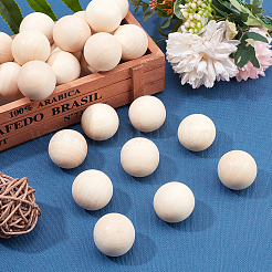 Boule ronde en bois naturel&nbsp;WOOD-PH0008-93-30mm