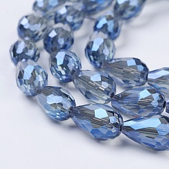 Chapelets de perles en verre électroplaqué&nbsp;X-EGLA-D015-15x10mm-32