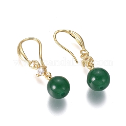 Natürliche weiße Jade Ohrringe&nbsp;EJEW-G263-05G