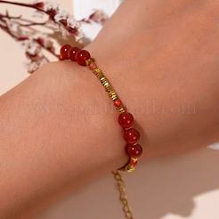 Braccialetti con perline in corniola naturale ed ematite sintetica non magnetica per le donne&nbsp;YQ4931