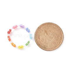 Bague extensible en perles de verre pour femme&nbsp;RJEW-MZ00002-01