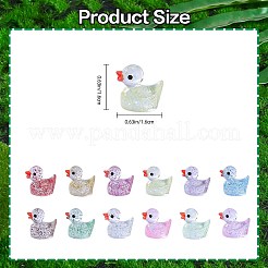 120 Stück 12 Farben Mini-Harz-Pailletten Ente Home Display-Dekorationen&nbsp;RESI-SZ0003-32