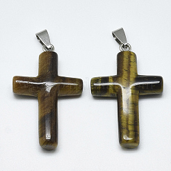 Pendentifs en œil de tigre naturel&nbsp;G-T122-18K