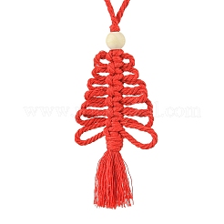 3 stücke 3 farben handgemachte makramee baumwolle weihnachten baum anhänger dekoration&nbsp;HJEW-JM02708
