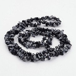 Naturschneeflocke Obsidian Perlen Stränge&nbsp;F018