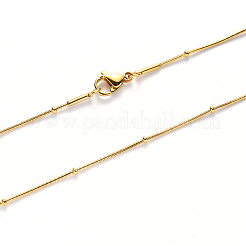 PVD-Vakuumbeschichtung 304 Edelstahl runde Schlangenkette Halskette&nbsp;NJEW-S420-009C-G
