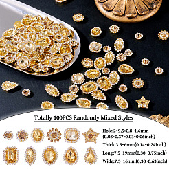 100 strass à coudre en forme de larme/cœur/étoile&nbsp;GACR-TA0001-07G