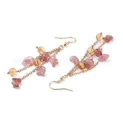 Boucles d'oreilles pendantes en laiton plaqué or&nbsp;EJEW-K275-01G-06