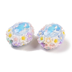 Cuentas de rhinestone de arcilla polimérica luminosa hechas a mano&nbsp;CLAY-H003-05F
