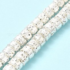 Fili di perle di roccia lavica naturale elettrodeposta&nbsp;G-G984-12S