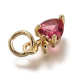Charms in ottone con micro pavé di zirconi rosa intenso&nbsp;ZIRC-I051-08G