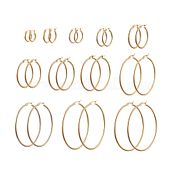 Pendientes de aro de acero inoxidable 304&nbsp;EJEW-X0015-03G