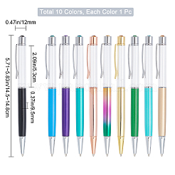 10 Stück 10 Farben Aluminium-Kugelschreiber&nbsp;AJEW-GF0004-01
