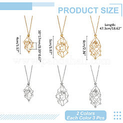 6 Stück 6 Stile 304 Edelstahl Kabelkette leere Makramee Beutel Halskette machen&nbsp;NJEW-WR00009