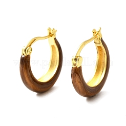 Pendientes de aro de latón esmaltado&nbsp;EJEW-B120-01G-06