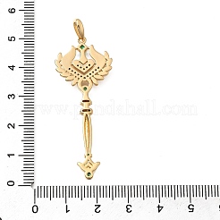Gros pendentifs en laiton avec zircone cubique de micro pave&nbsp;KK-B147-04G-09