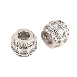 Messing Micro Pave klare Zirkonia europäische Perlen&nbsp;KK-B186-19P