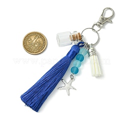 Colgante decorativo con borlas de vidrio y nailon&nbsp;HJEW-JM03107-02