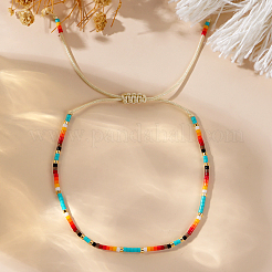 Bracelet en perles de verre tressées heishi pour femme&nbsp;KM8576