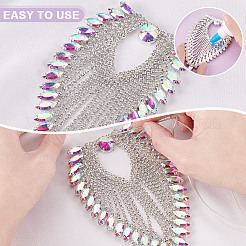 2 accessorio per abbigliamento con strass a forma di foglia&nbsp;DIY-GA0007-89