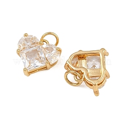 Pendentifs avec zircon cubiques à micro-pavés en laiton&nbsp;KK-D424-07G