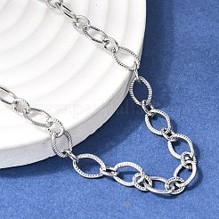 6 mm 201 Edelstahl strukturierte Pferdeaugen-Gliederkette für Unisex&nbsp;NJEW-K302-19P