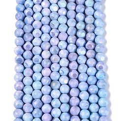 Perles de verre opaque électroplaquées teintées à effet ombré&nbsp;EGLA-Q130-01A-05