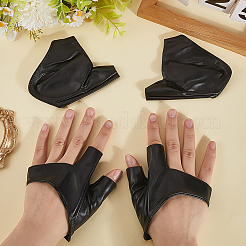 Halbfingerhandschuhe aus Kunstleder für Damen&nbsp;AJEW-WH20019-42