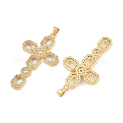 Pendentifs avec zircon cubiques à micro-pavés en laiton&nbsp;CU-CBADC6C-13G-02