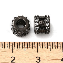 Abalorios de latón cubic zirconia chapado en rack&nbsp;KK-Z033-26